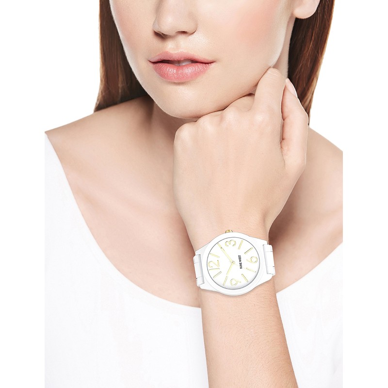 Nine West Women's Matte Rubberized Bracelet Watch, NW/1678WTWT