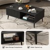 Coffee Table, 41.34" Wooden Coffee Table with Storage Cabinet, Two-Tier