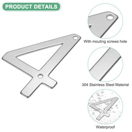 M METERXITY 1-Pack House Number, 3 Inch 304 Stainless Steel Mailbox Number Door Number Signage for Garden/Hotel/Mailbox/Address/Sign, House Number for Outside [Number 4, Silver]