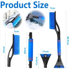 SFSSHUI Ice Scraper Car with Broom 2 in 1 Car Ice Scraper Snow Brush Ice Scraper Snow Brush Snow Car Broom Removable Ice Scraper Durable Windscreen Scraper Car for Truck SUV Windscreen