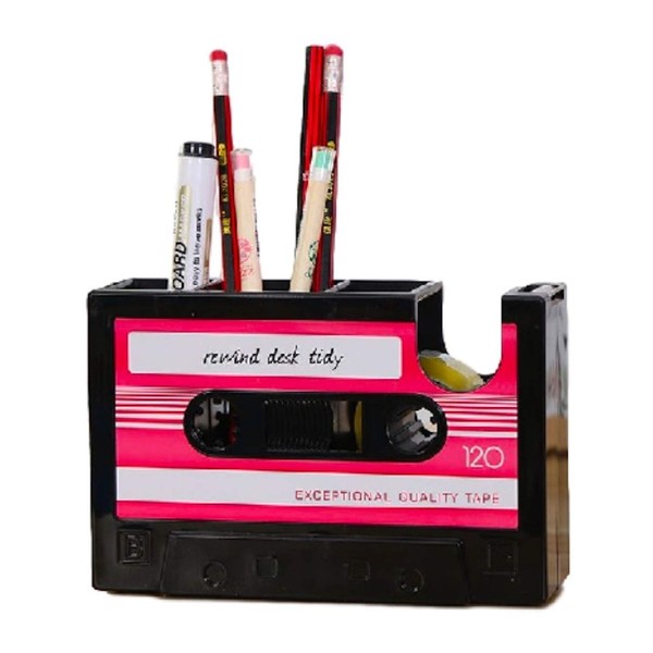Queen-b Desk Organizer, Cassette Tape, Stylish, Pen Stand, with Stand