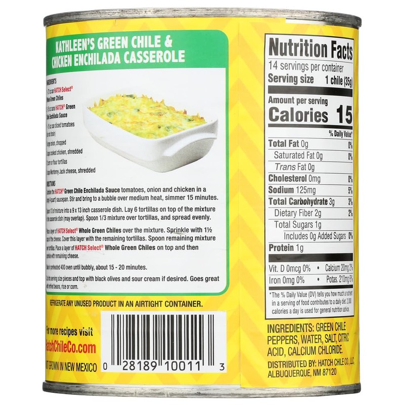 Hatch Chili Company Hatch Whole Green Chilies, 27-Ounce (Pack of