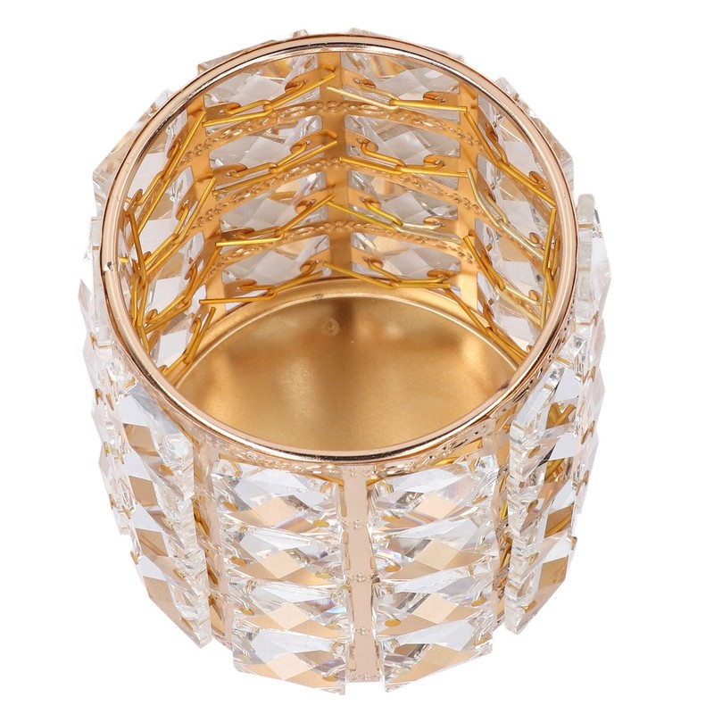 Crystal Makeup Brush Holder European Style Rounded Crystal Glass Cosmetic