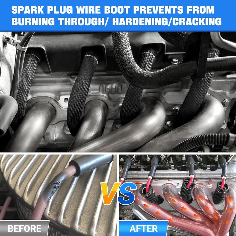 8 PCS Spark Plug Boot Protector 2500° Spark Plug Wire