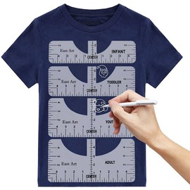 Upgrade 4 Pack Tshirt Ruler Guide, T Shirt Alignment Tools to Center Designs, HTV Vinyl and Heat Press Craft for Adult Youth Toddler Infant (Transparent)
