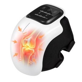 Knee Massager with Heat, Red Light & Vibration, Cordless Knee Heating Pad, 3 Heat Levels, 3 Vibration Modes, Adjustable Knee Wrap for Daily Comfort, Gift for Men, Women, Mom & Dad