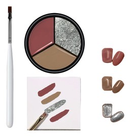 Solid Gel Nail Polish Set 3colors Nail Polish for DIY Nail Art Kit with Nail Brush,Sparkling Gel Polish Colorful for Nail Salon or DIY at Home For Beginners