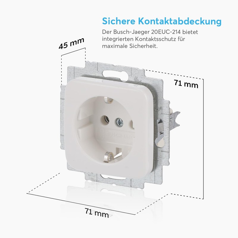 Busch-Jaeger 20EUC-214 SCHUKO-Steckdosen-Einsatz, weiß, Reflex SI