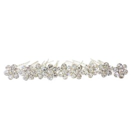 Jewellery of Lords 10 Sparkling White Crystal Flower Wedding Bridal Bride Prom Hair Bobby Silver Pin