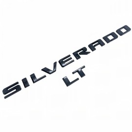 2019-2025 2pack OEM Nameplate with LT Emblem 3D Letters Badge Replacement for Silverado 1500 2500HD 3500HD 86539786 (Glossy Black)
