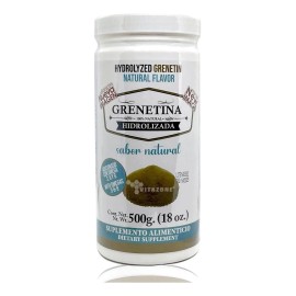 Grenetina Hidrolizada Sabor Natural 500 Grs Pretty Bee. Sin sabor