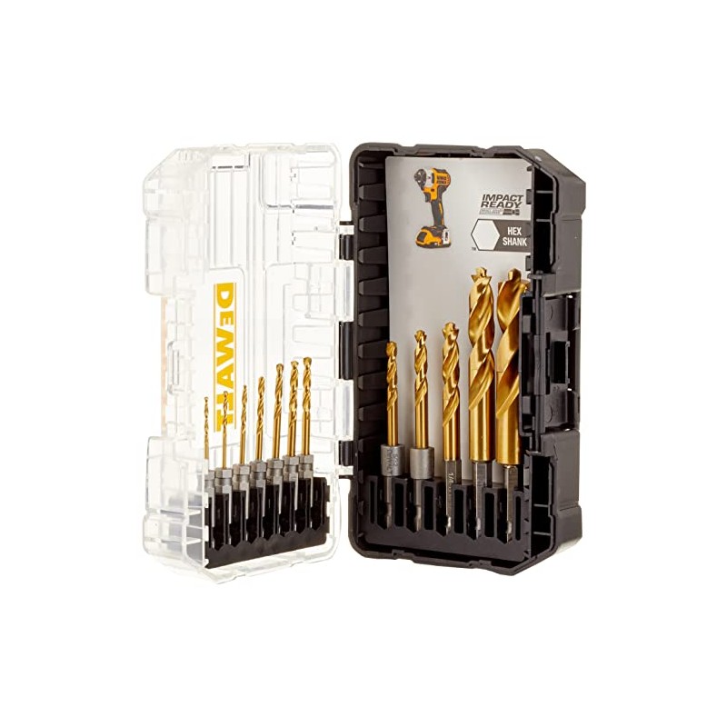 DEWALT Drill Bit Set, Titanium Impact Ready, Ideal for Metal,