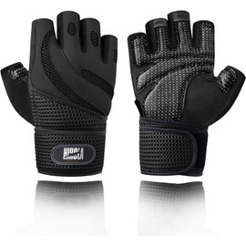 Hirola Guantes para Gimnasio Unisex con Apoyo de Muñeca Hecho de Microfibra y Licra para Entrenamiento de Crossfit, Fitness, Levantamiento de Peso o Gimnasio