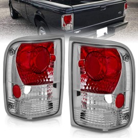 AmeriLite for 1993-1997 Ford Ranger Chrome Euro Replacement Brake Tail Lights Assembly Set - Passenger and Driver Side
