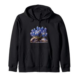 Texas Blue Bonnet, versteinertes Holz und neun gebändertes Gürteltier Kapuzenjacke