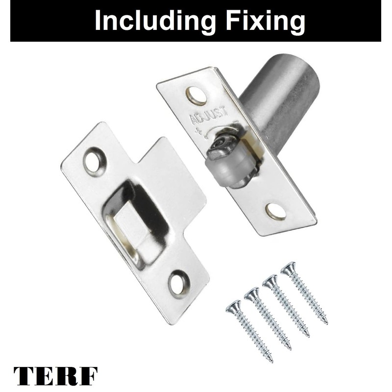 TERF® Adjustable Roller Catch Polished Nickel Roller Ball Door Latch