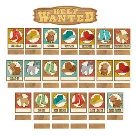Eureka 847855 Wild Wild West Class Jobs Mini Bulletin Board Set for Teachers and Classrooms, Multicolor, 53 Pieces