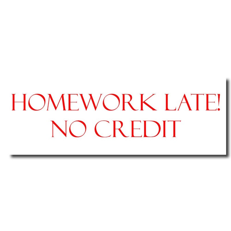 Acorn Sales - Homework Late No Credit Rubber Stamp