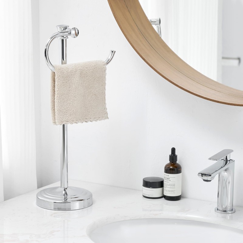 BESy 17 Inch Polished Chrome Stand Towel Bar Hanger Hand