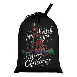 Grindstore We Witch You A Merry Christmas Santa Sack Black 46x60cm