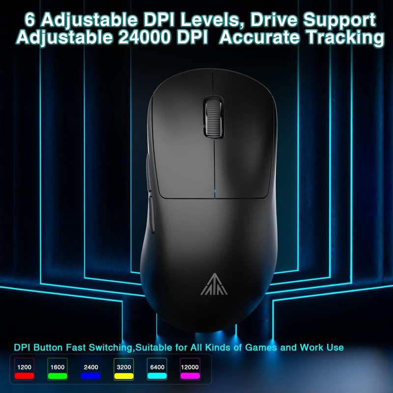 SOLAKAKA SM850 Gaming Mouse Wireless, 24000 DPI, 55g Lightweight Mouse