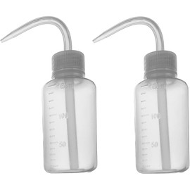 APUXON Wash Bottle 2pcs 150ml 5Oz Narrow Mouth Squeeze No Spill Bend Mouth Watering Cans for Medical Lab - Plastic Safety
