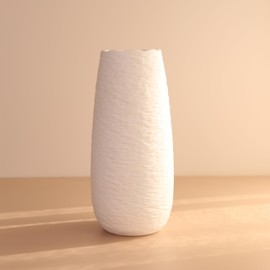 BRMM MIA Ceramic Vase, Nordic Modern Boho ins Style Decorative Ceramic Aesthetic Flower Vase for Home Decor (Round Column)