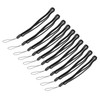 10pcs Neck Lanyard Black Polyester Badge Holder for Students Staff