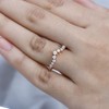 TJC Moissanite Wishbone Ring for Women in Rose Gold Plated
