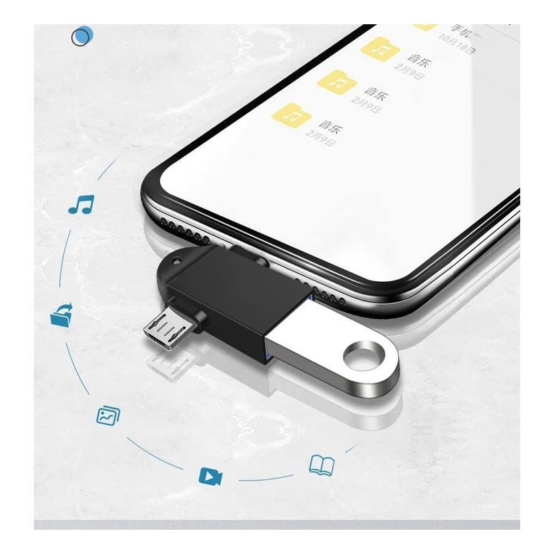 Xingdianfu 2 in 1 Micro USB/USB-C to USB 3.0 Adapter