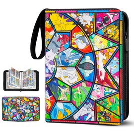 Fuxgaozh Card Binder for Kids 4 Pocket 50 Pages 400 Pockets Trading Card Binder,Portable Waterproof PU Card Binder Folder,Collectible Card Album This is The Perfect for Boys and Girls