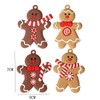 Gingerbread Christmas Tree Decorations, 12 Pieces Traditional Ginger Man Clay
