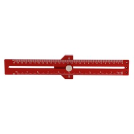 T‑Type Scribing Ruler Red Aluminium Alloy with Accurate Scale Woodworking Marking Tool