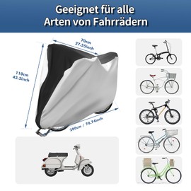 LIHAO Fahrradbezug 190T Wasserdichte Abdeckung für Fahrrad, Schutzhülle