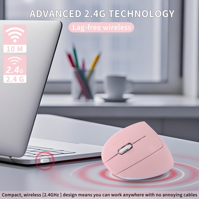 Left Handed Mouse, Wireless 2.4 GHz USB Lefty Left Hand