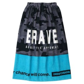 Blue Sail Wrap Towel, 31.5 inches (80 cm), Kids, Boys, 100% Cotton, Name Tag, Pool Towel, Roll Towel, E: Camouflage Black