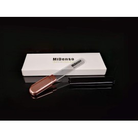 Lima de uñas de cristal prémium con funda, Crystal Diamond Salon Best Beauty Nail Limas para uñas naturales y acrílicas, ideal como regalo de Navidad para hombre y mujer, Negro Flame-Gold