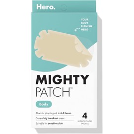 Mighty Patch Parches Corporales Hero Cosmetics: Parches Hidrocoloides Xxl Para El Acné En La Espalda, El Pecho Y Otras Imperfecciones Corporales. Probados Dermatológicamente. Hidrocoloide De Grado Méd