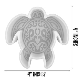 Turtle with Tribal Print Freshie Silicone Mold | Size 4" Wide x 2" Long x 1" Deep | Sea Turtle | Tribal Turtle Mold for Freshie, Soap, Resin, Candles for Aroma Beads Heat Resistant
