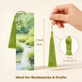 160 Pack Bulk Bookmark Tassels, 5 Inch Soft Silky Tassels with Loops, 20 Colors for Bookmarks, DIY Crafts & Keychain Making, Multi-Color Tassel Set