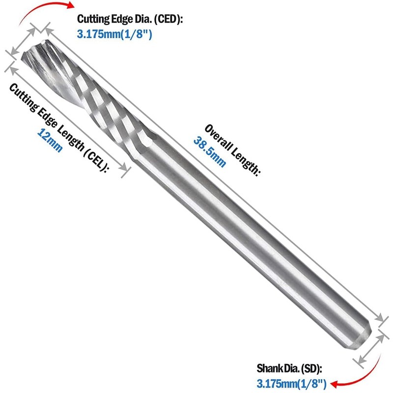 20 Pack CNC Router Bits 1/8 Inch Spiral Upcut Router