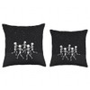 Skeletons Dancing Night Sky Cool Goth Aesthetic Throw Pillow