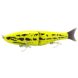 Aoluyard Glide Baits Jointed Swimbait Lifelike Fishing Lures for Bass Trout Pike Salmon Bluegill (Black Yellow-7in/2.2oz)