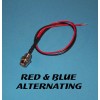 n/a FLASHING LED 5mm 12V CHROME BEZEL RED-BLUE ALTERNATING