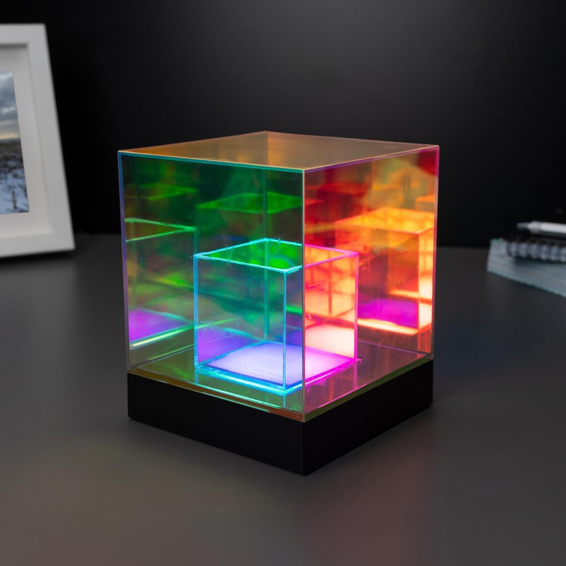 RED5 USB Holographic Infinity Effect Cube Lamp Adjustable Brightness Mood