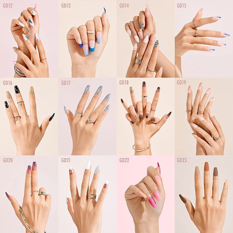 Gold Finger Gel Glam Design Nail Press On Nail Kit