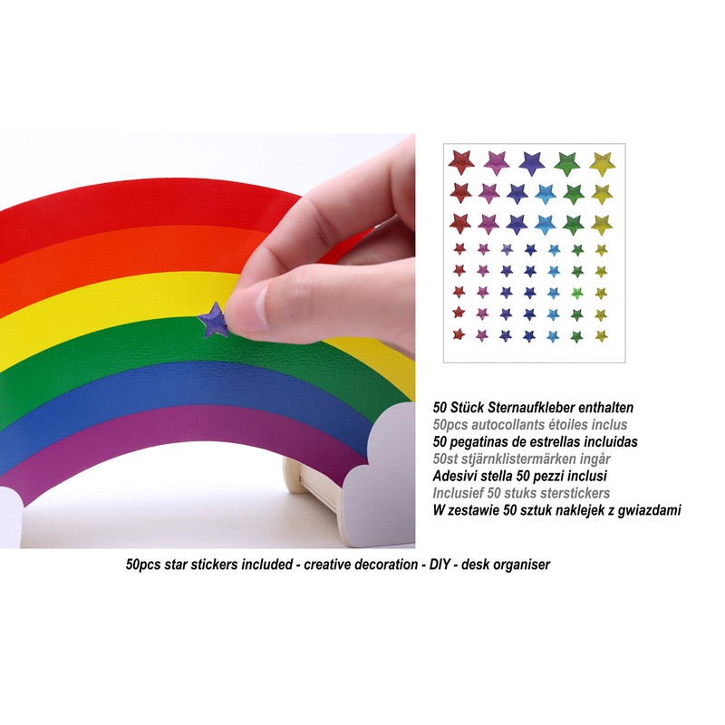 EXERZ Pen Quiver / Rainbow Desk Organiser with Star Stickers