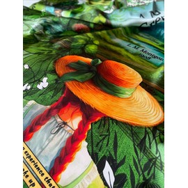 Universal Zone Anne of Green Gables by L.M. Montgomery Square Satin Scarf. Neck Scarf Headscarf