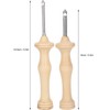 2Pcs Punch Needle Embroidery Kit Wooden Handle Yarn Needle DIY