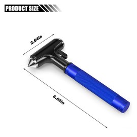 smilfuy Car Glass Breaker with Seat Belt Cutter, Car Window Breaker Tool Automotive Safety Hammer, 3 in 1 Emergency Escape Tool for Vehicle Accidents, Car Hard Aluminium Alloy Head Design (Blue)